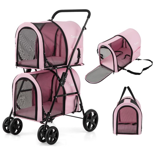 Double pet stroller - 4-in-1,